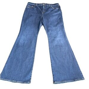 Veronica Beard Jeans Beverly Skinny Flare High Rise  Blue Womens Size 22 Retro